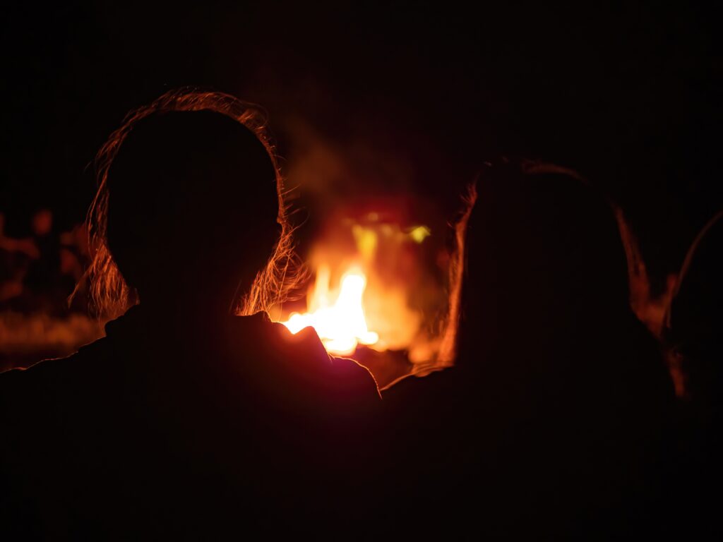 Two,Girls,Young,Woman,Silhouette,From,The,Back,Sitting,At